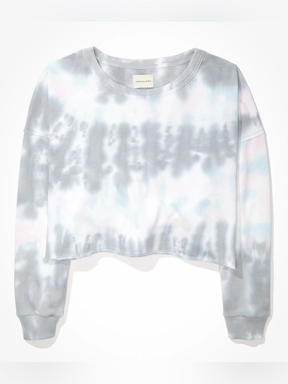 American Eagle Womens Tie-Dye Cropped Crew Neck Sweatshirt size Medium